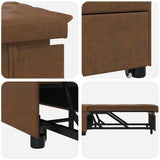 vidaXL Sofa Bed Brown 194 x 67 x 82 cm Huahua Fabric