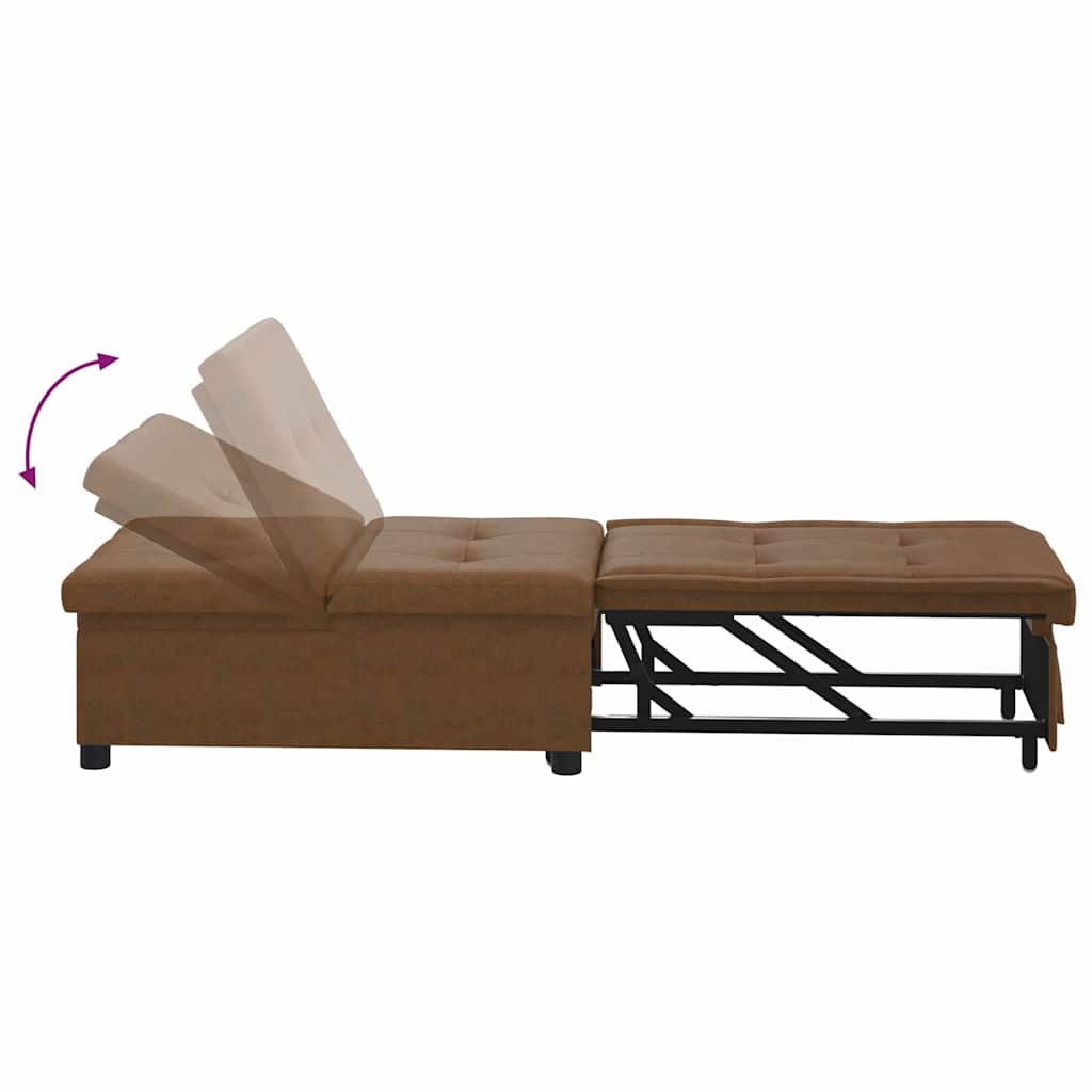 vidaXL Sofa Bed Brown 194 x 67 x 82 cm Huahua Fabric