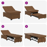 vidaXL Sofa Bed Brown 194 x 67 x 82 cm Huahua Fabric
