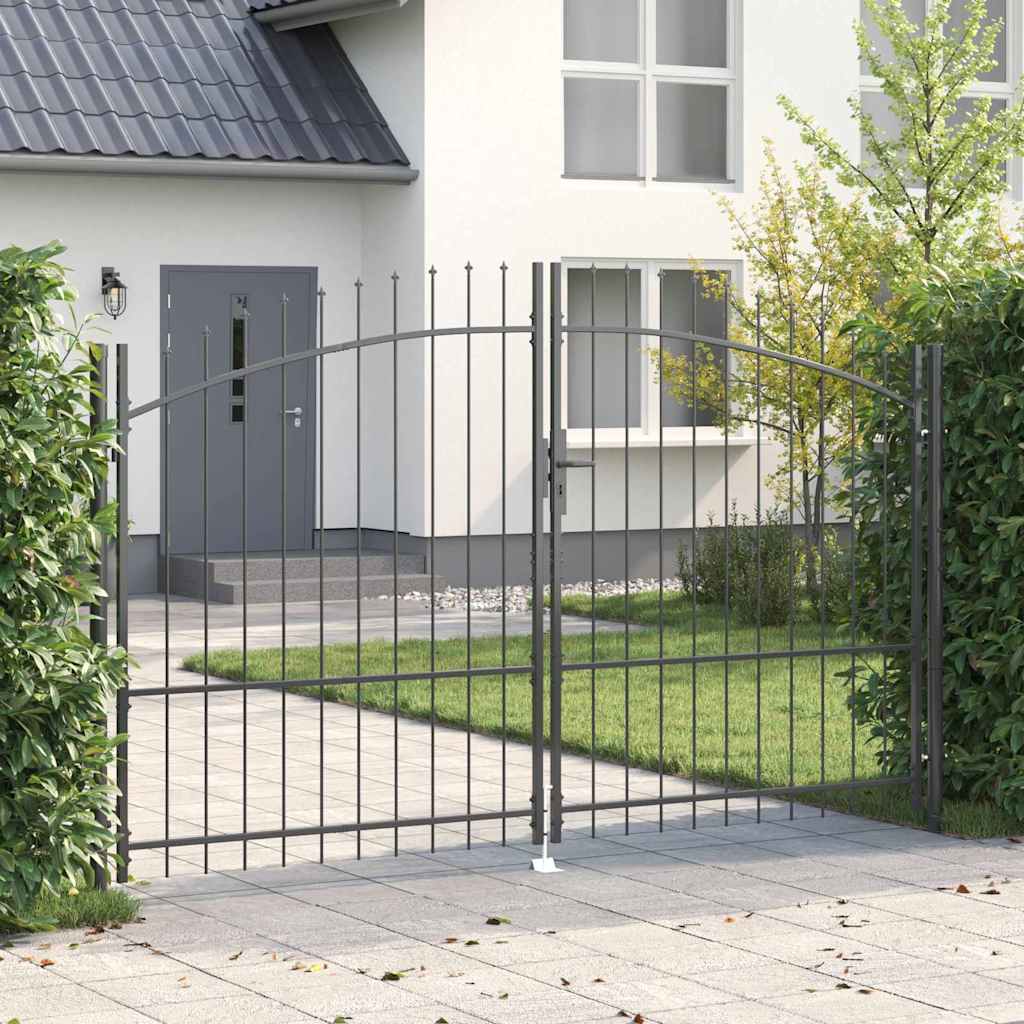 vidaXL Double Door Gate with Spear Top 299.5x149.5 cm