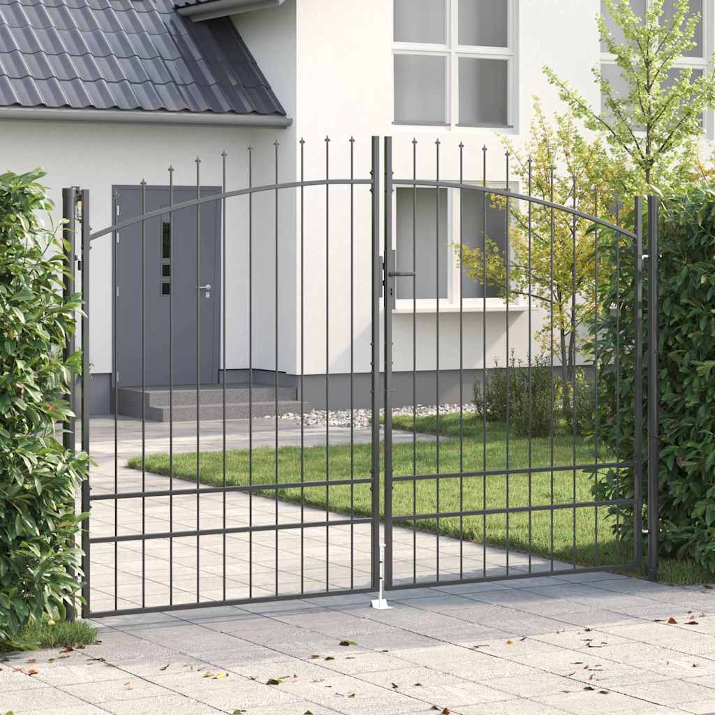 vidaXL Double Door Gate with Spear Top 299.5x149.5 cm