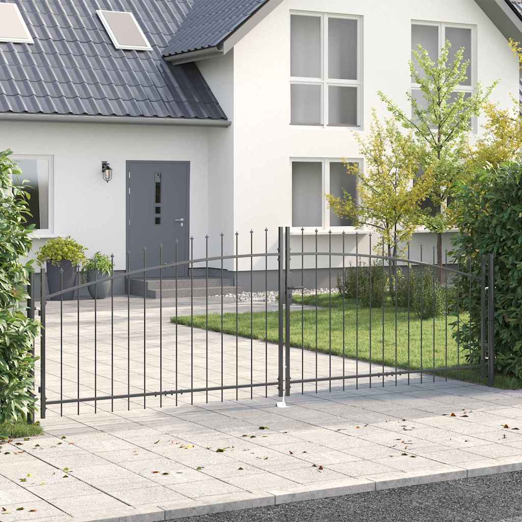 vidaXL Double Door Gate with Spear Top 299.5x149.5 cm