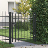 vidaXL Poort met gebogen bovenkant enkel 1x1,75 m staal zwart