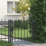 vidaXL Poort met gebogen bovenkant enkel 1x1,75 m staal zwart