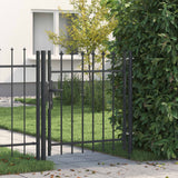 vidaXL Poort met gebogen bovenkant enkel 1x1,75 m staal zwart