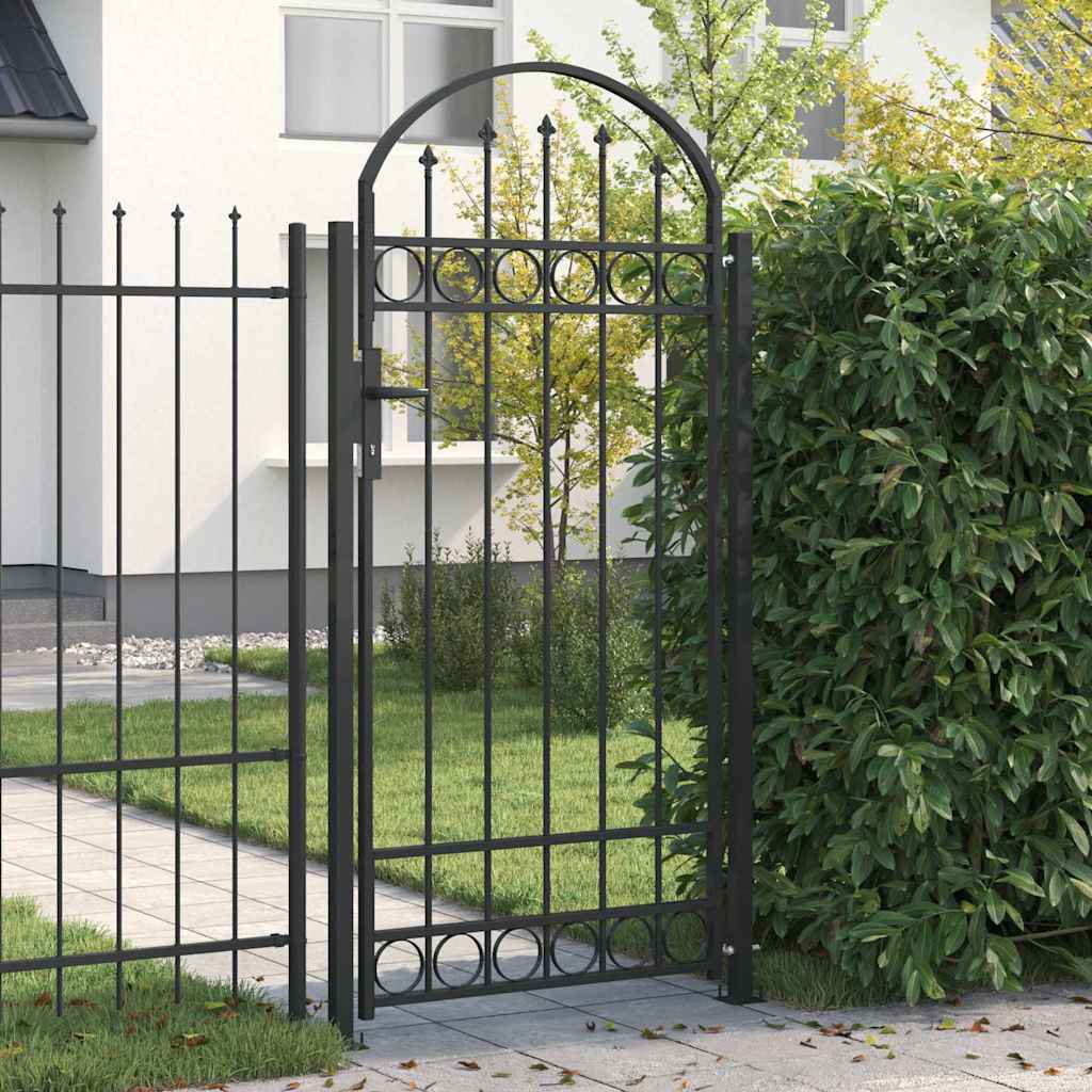 vidaXL Fence Post with Lock Grey 200 x 88 x 14 cm Steel
