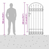 vidaXL Fence Post with Lock Grey 200 x 88 x 14 cm Steel