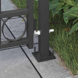 vidaXL Fence Post with Lock Grey 200 x 88 x 14 cm Steel