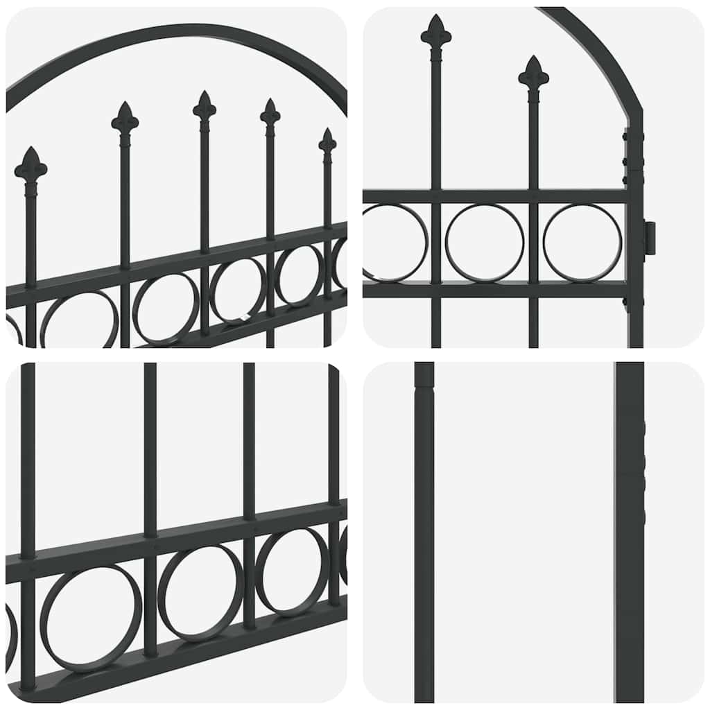 vidaXL Fence Post with Lock Grey 200 x 88 x 14 cm Steel