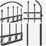 vidaXL Fence Post with Lock Grey 200 x 88 x 14 cm Steel