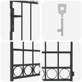 vidaXL Fence Post with Lock Grey 200 x 88 x 14 cm Steel