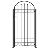 vidaXL Hekpaal. met slot Grijs 200 x 88 x 14 cm Staal