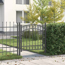 vidaXL Poort met gebogen bovenkant 100x86 cm staal groen