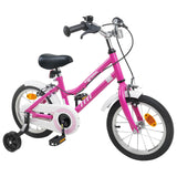 vidaXL Kinderfiets 12 Inch voor 2-4 jaar oud Roze Wit