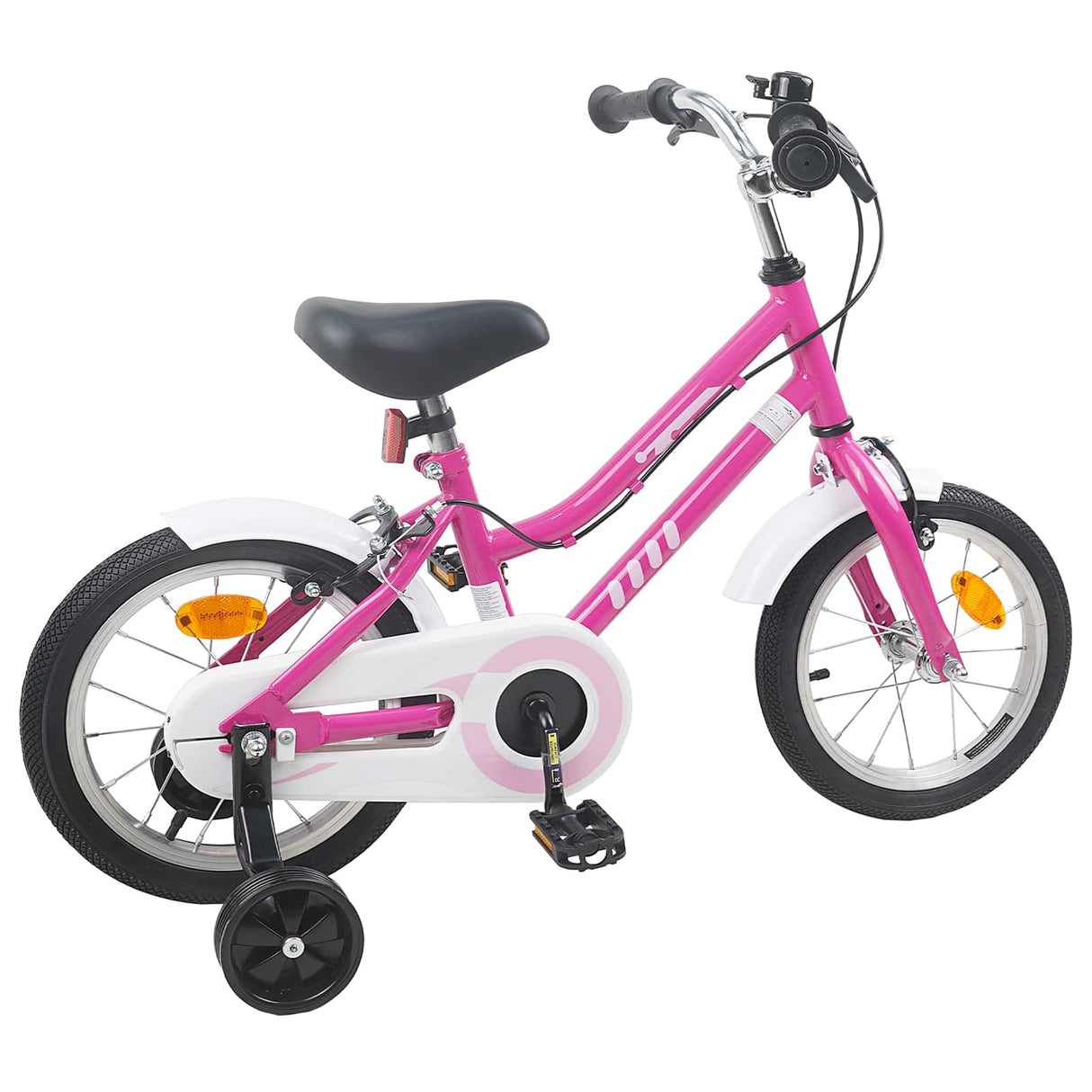 vidaXL Kinderfiets 12 Inch voor 2-4 jaar oud Roze Wit
