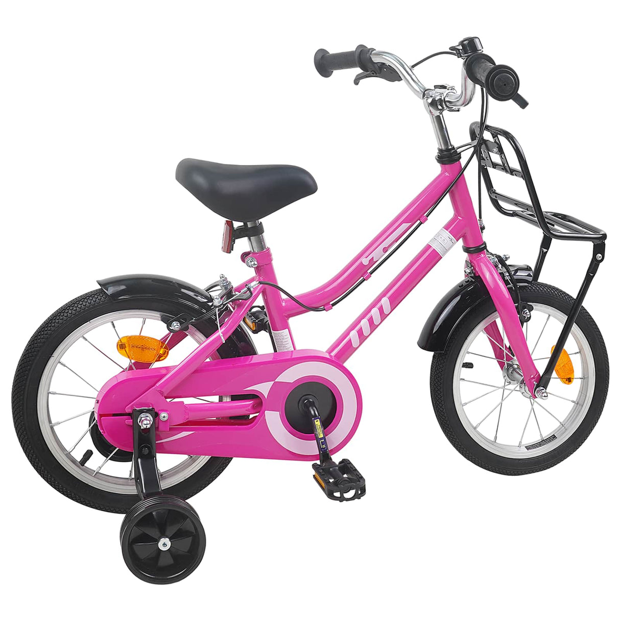 vidaXL Kinderfiets 12 Inch voor 2-4 jaar oud Roze en Zwart