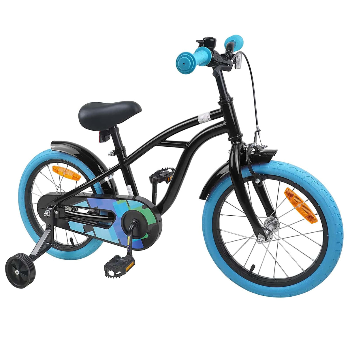 vidaXL Kinderfiets 16 Inch voor 4-6 jaar oud Zwart
