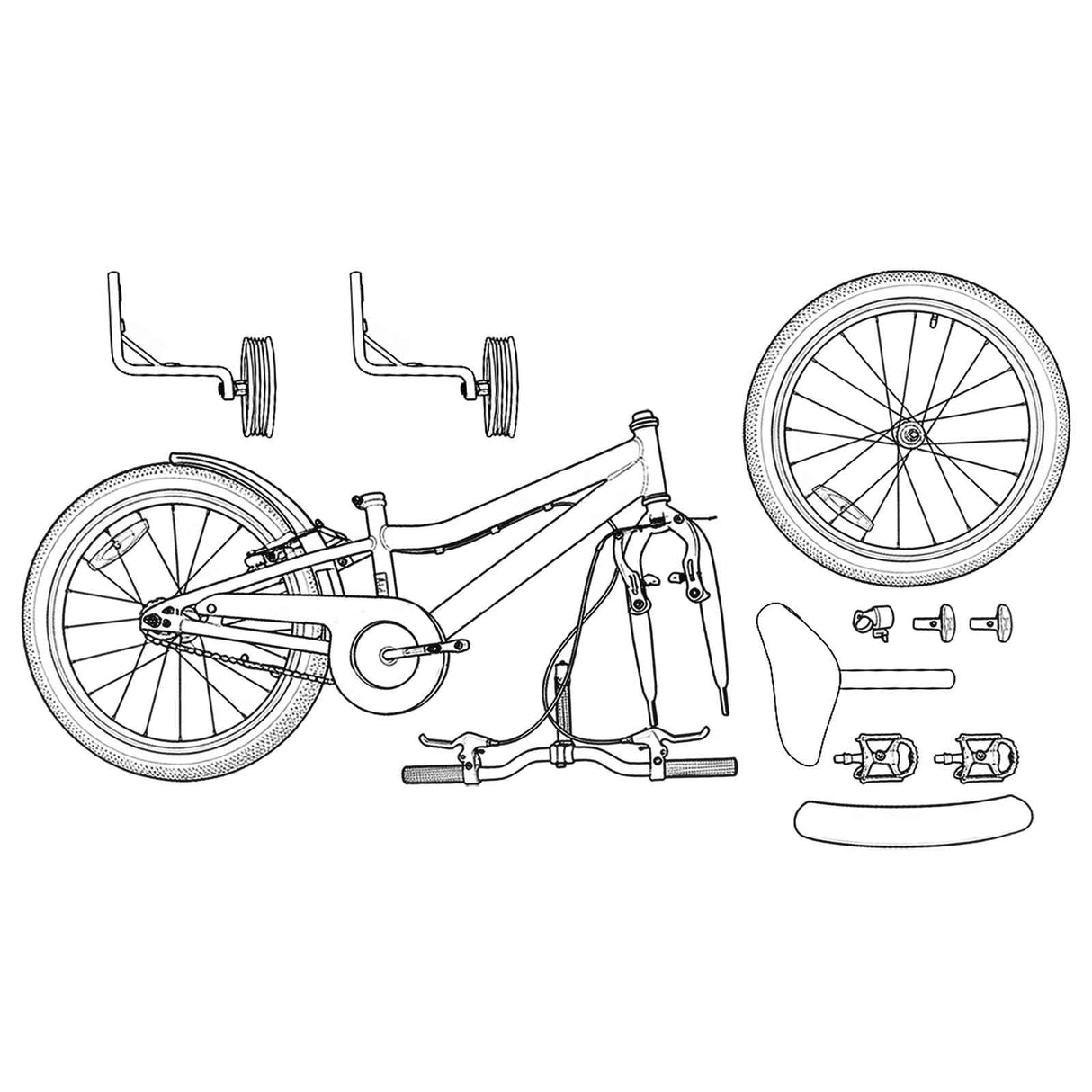 vidaXL Kinderfiets 16 Inch voor 4-6 jaar oud Zwart