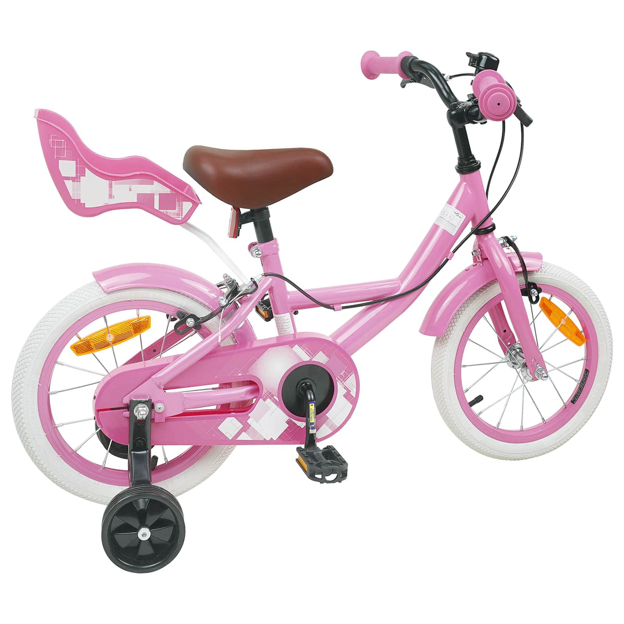 vidaXL Kinderfiets 12 Inch voor 2-4 jaar oud Licht Roze