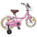 vidaXL Kids' Bike 12 Inch for 2-4 Years Old Light Pink