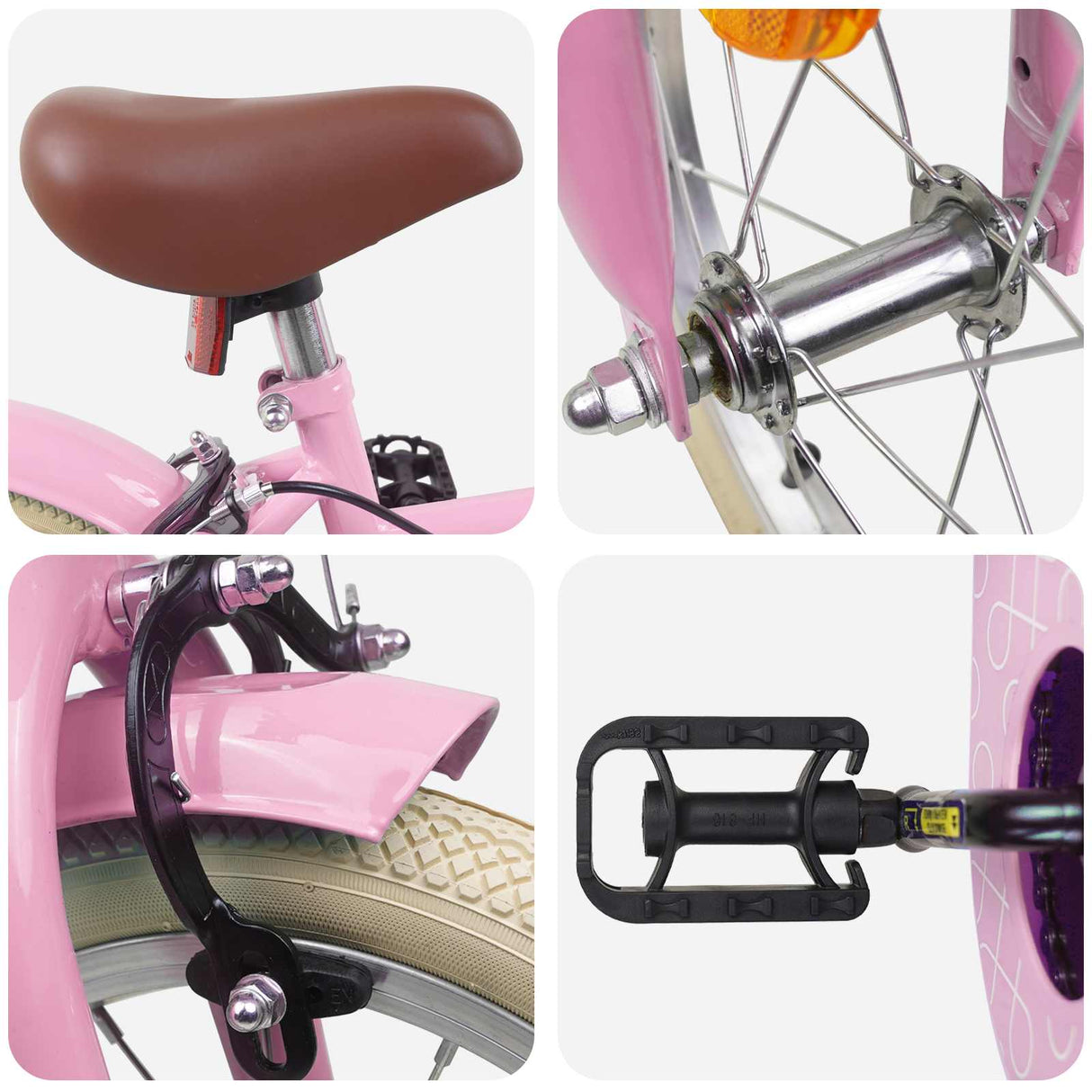 vidaXL Kids' Bike 12 Inch for 2-4 Years Old Light Pink