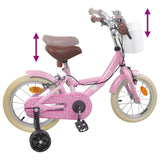 vidaXL Kids' Bike 12 Inch for 2-4 Years Old Light Pink