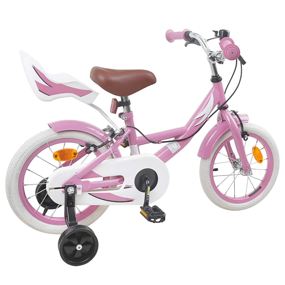 vidaXL Kinderfiets 12 Inch voor 2-4 jaar oud Licht Roze