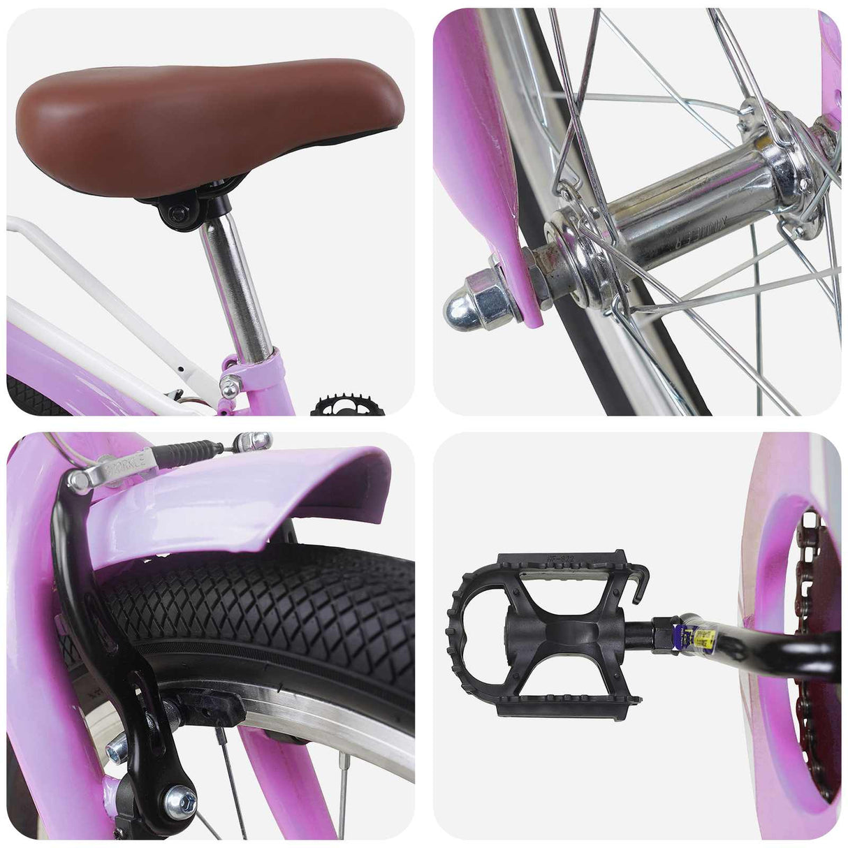 vidaXL Kids' Bike 18 Inch for 5-7 Years Old Purple