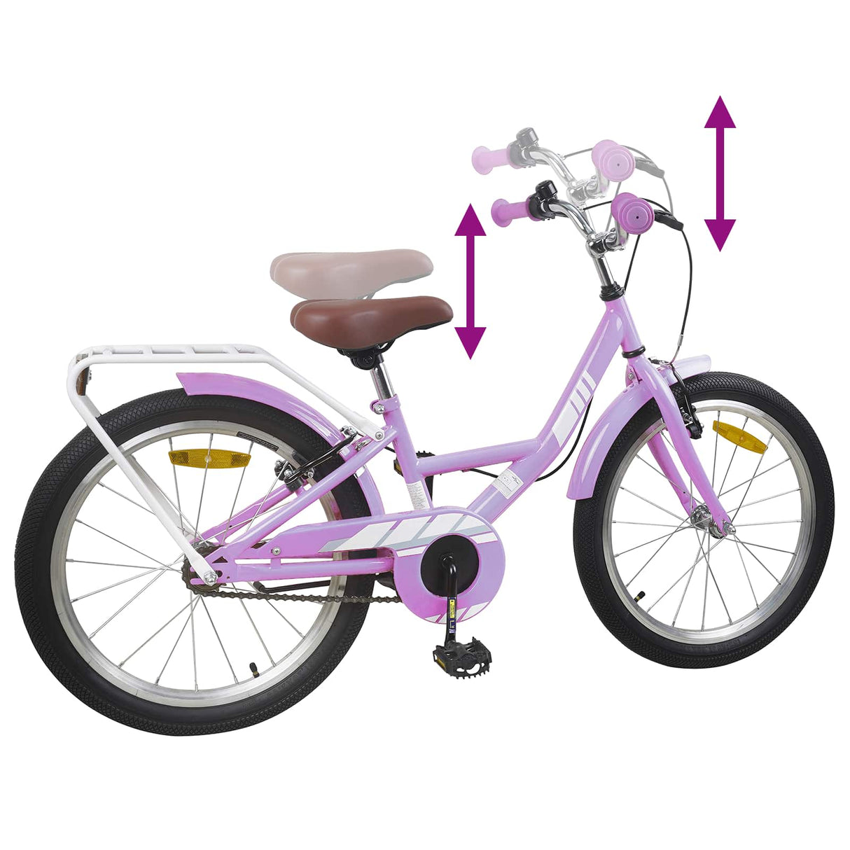 vidaXL Kids' Bike 18 Inch for 5-7 Years Old Purple