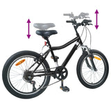 vidaXL Kinderfiets 20 Inch 6-Speed voor 6-11 jaar oud Zwart