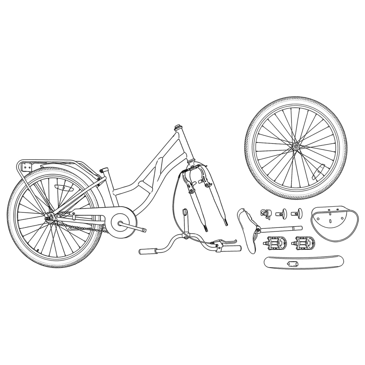 vidaXL Kids' Bike 20 Inch for 6-11 years old Black