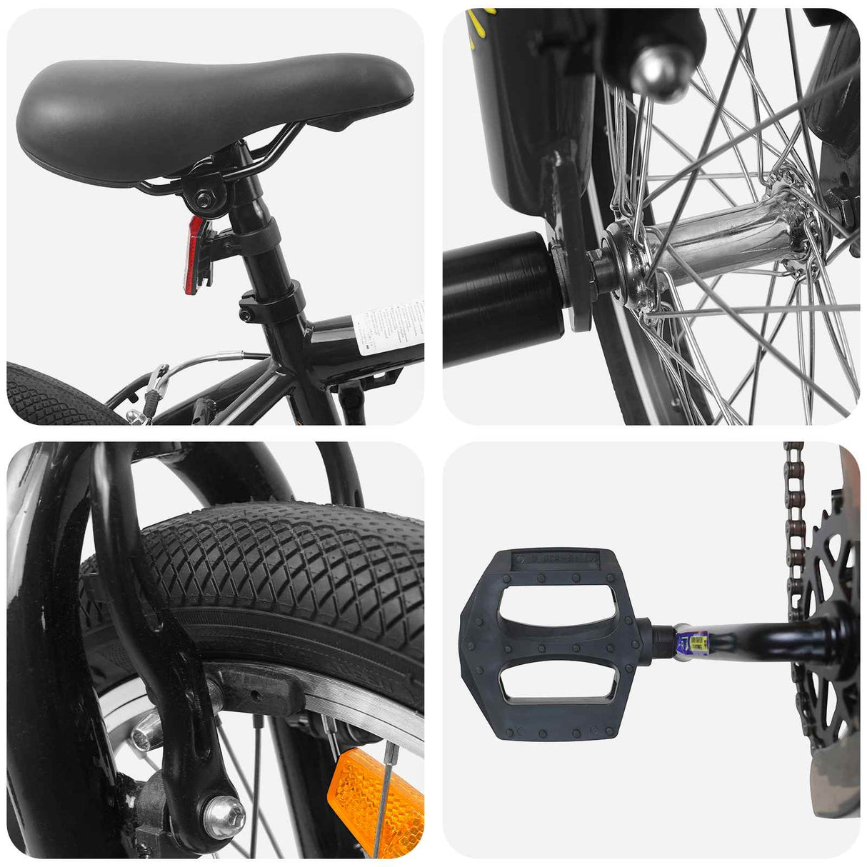 vidaXL BMX Bike 20 Inch for Children Aged 9+ Black
