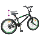 vidaXL BMX Fiets 20 Inch voor kinderen ouder dan 9 jaar Zwart