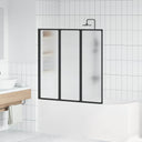 vidaXL Douchescherm Zwart 120 x 2 x 117 cm Aluminium en PP