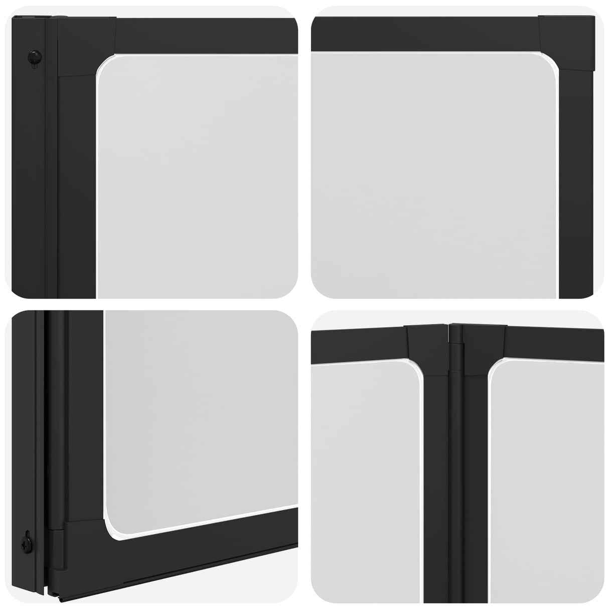 vidaXL Douchescherm Zwart 120 x 2 x 117 cm Aluminium en PP
