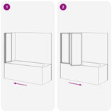 vidaXL Douchescherm Zwart 120 x 2 x 117 cm Aluminium en PP