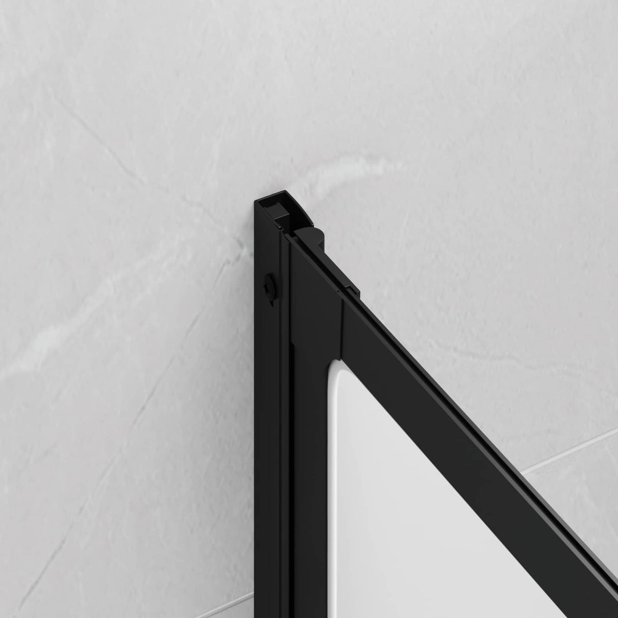 vidaXL Douchescherm Zwart 120 x 2 x 117 cm Aluminium en PP