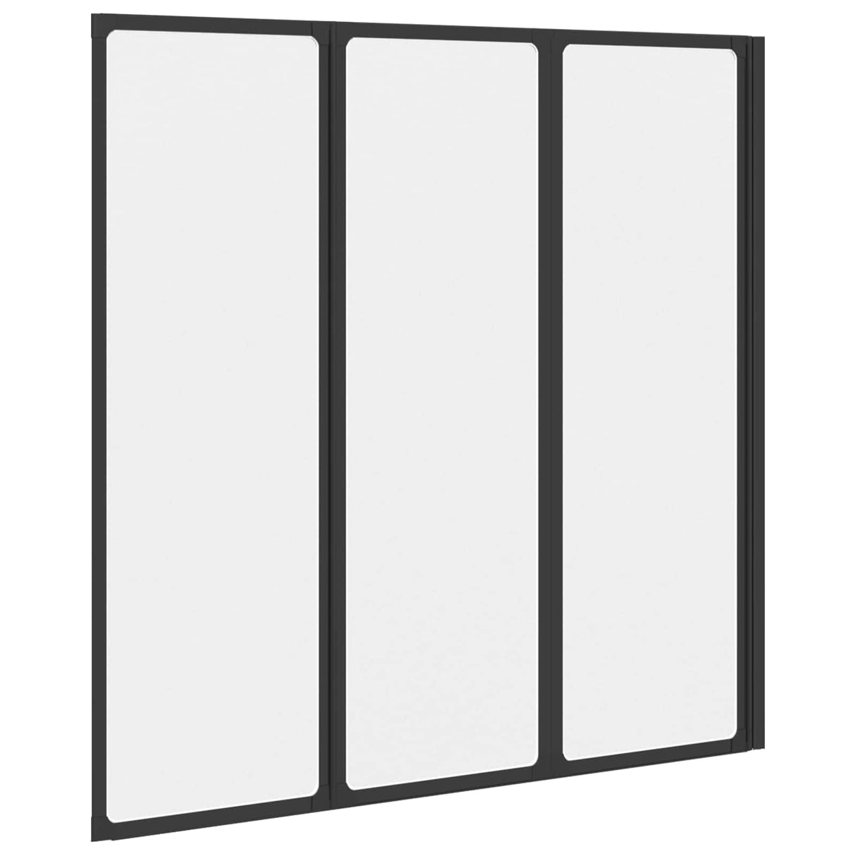 vidaXL Douchescherm Zwart 120 x 2 x 117 cm Aluminium en PP