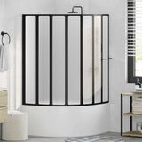 Douche en badscherm 140 x 168 cm 7 panelen met handdoekrek