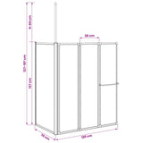 vidaXL Douchescherm Wit 120 x 70 x 137 cm Aluminium