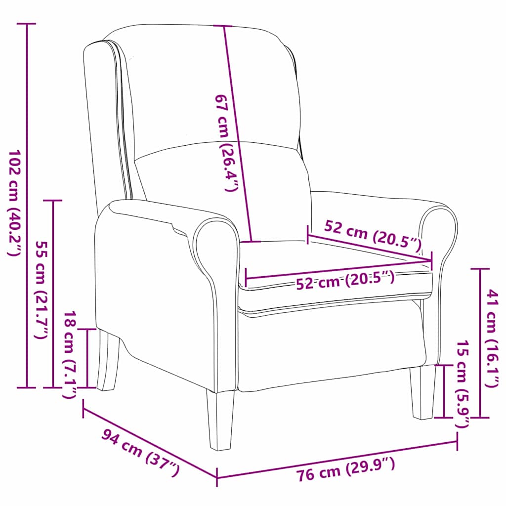 vidaXL Armchair Light Grey Fabric