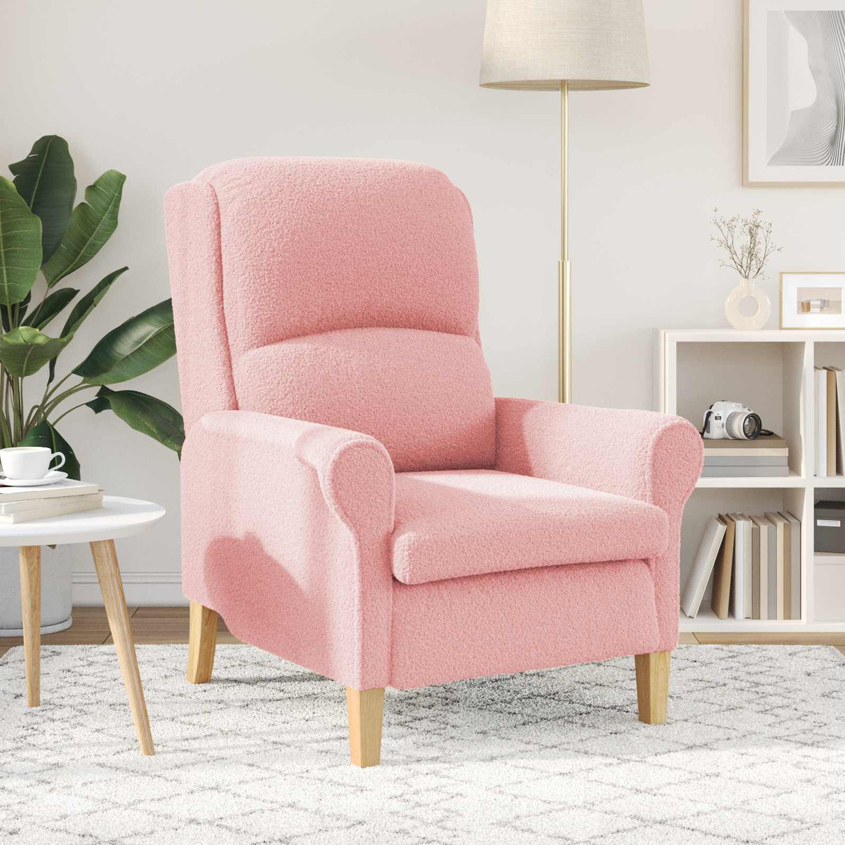 vidaXL Fauteuil Lichtgrijs Zachte Sherpa-stof