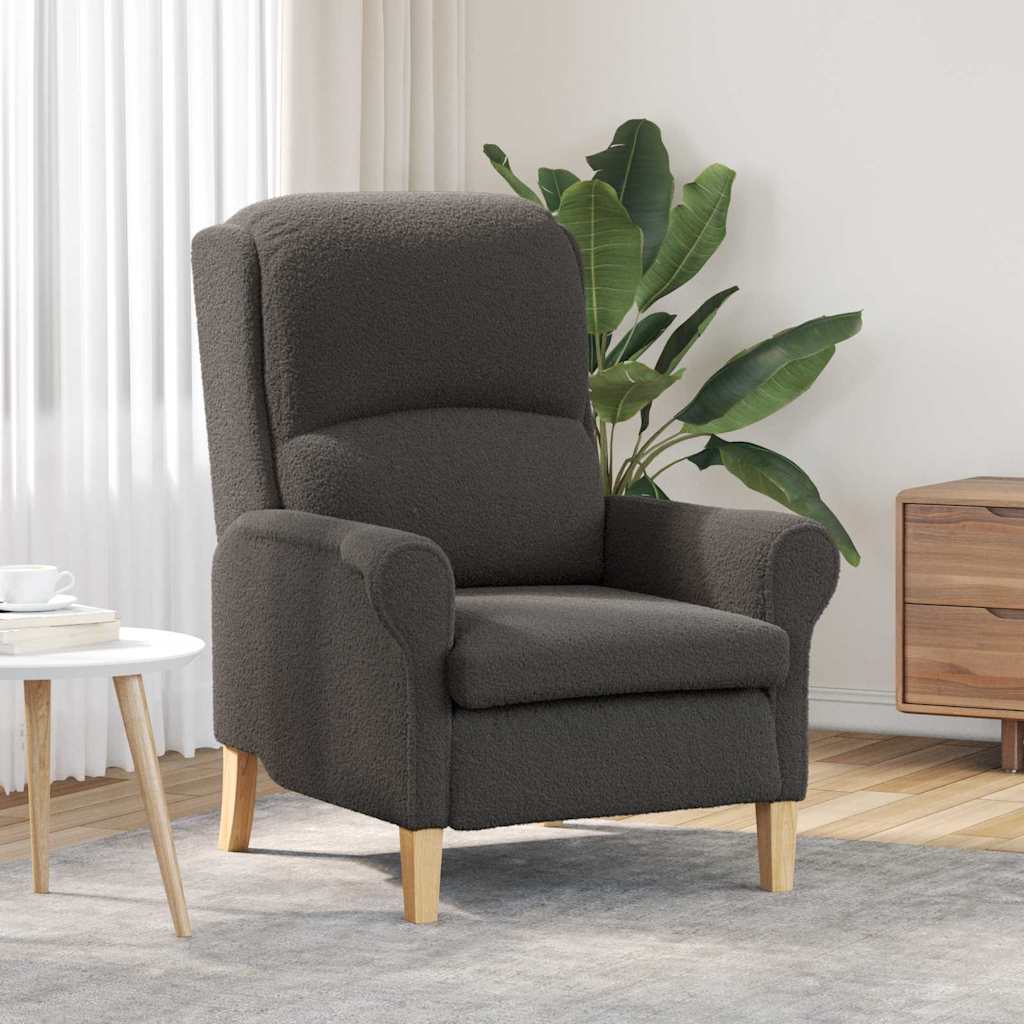 vidaXL Fauteuil Lichtgrijs Zachte Sherpa-stof