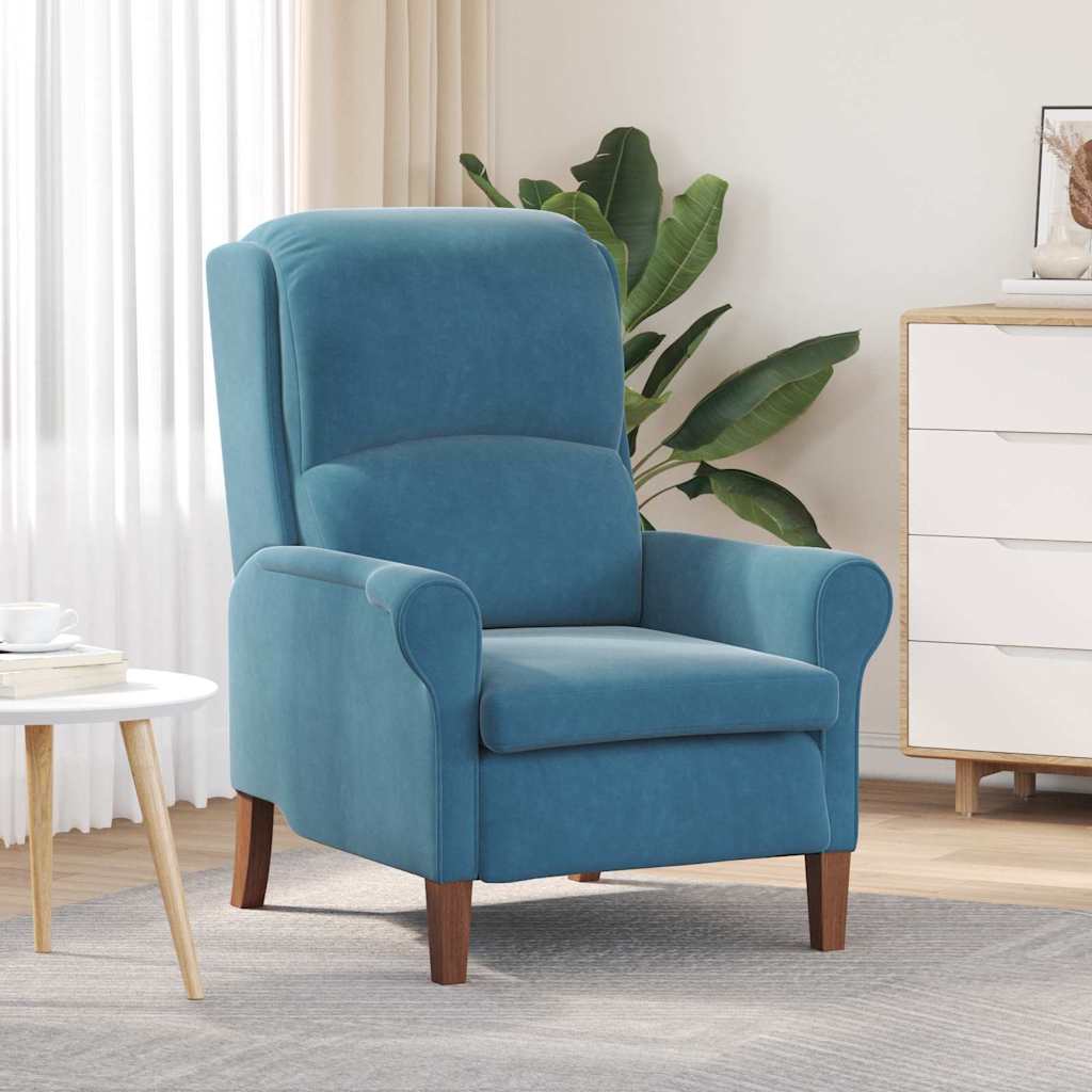 vidaXL Armchair Blue Velvet
