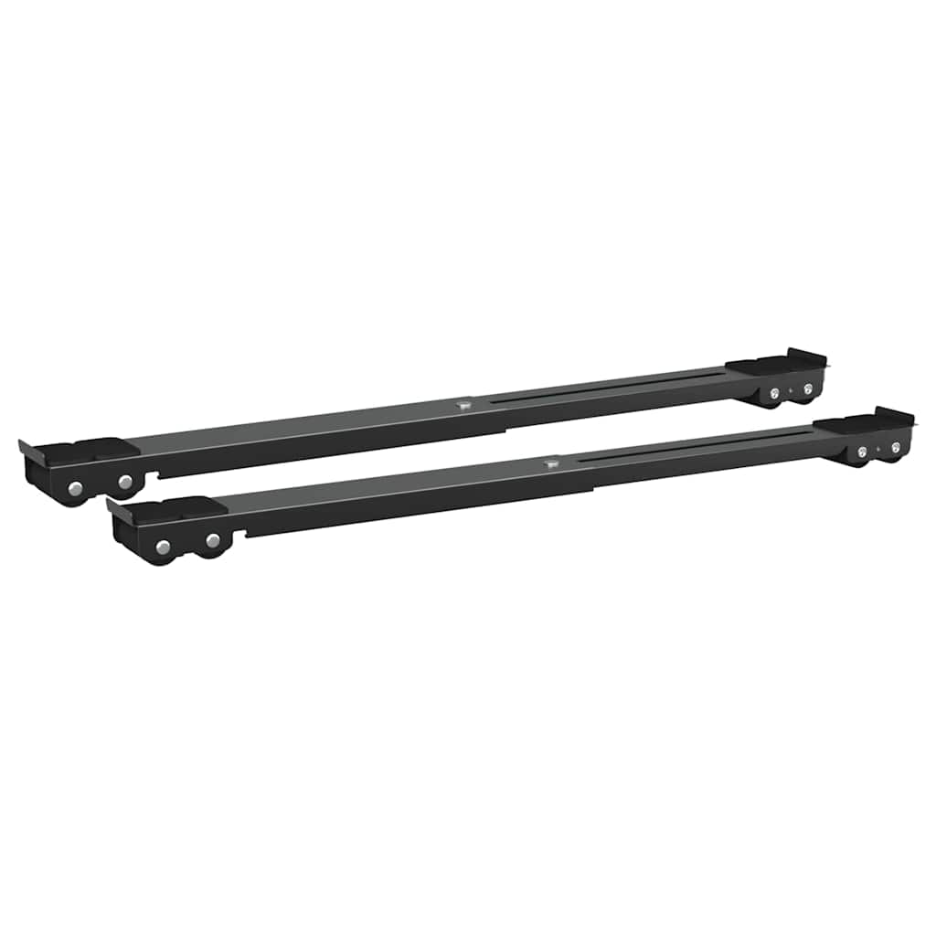 vidaXL Washing Machine Base 2 pcs Black 72 x 5 x 4.5 cm Stainless Steel