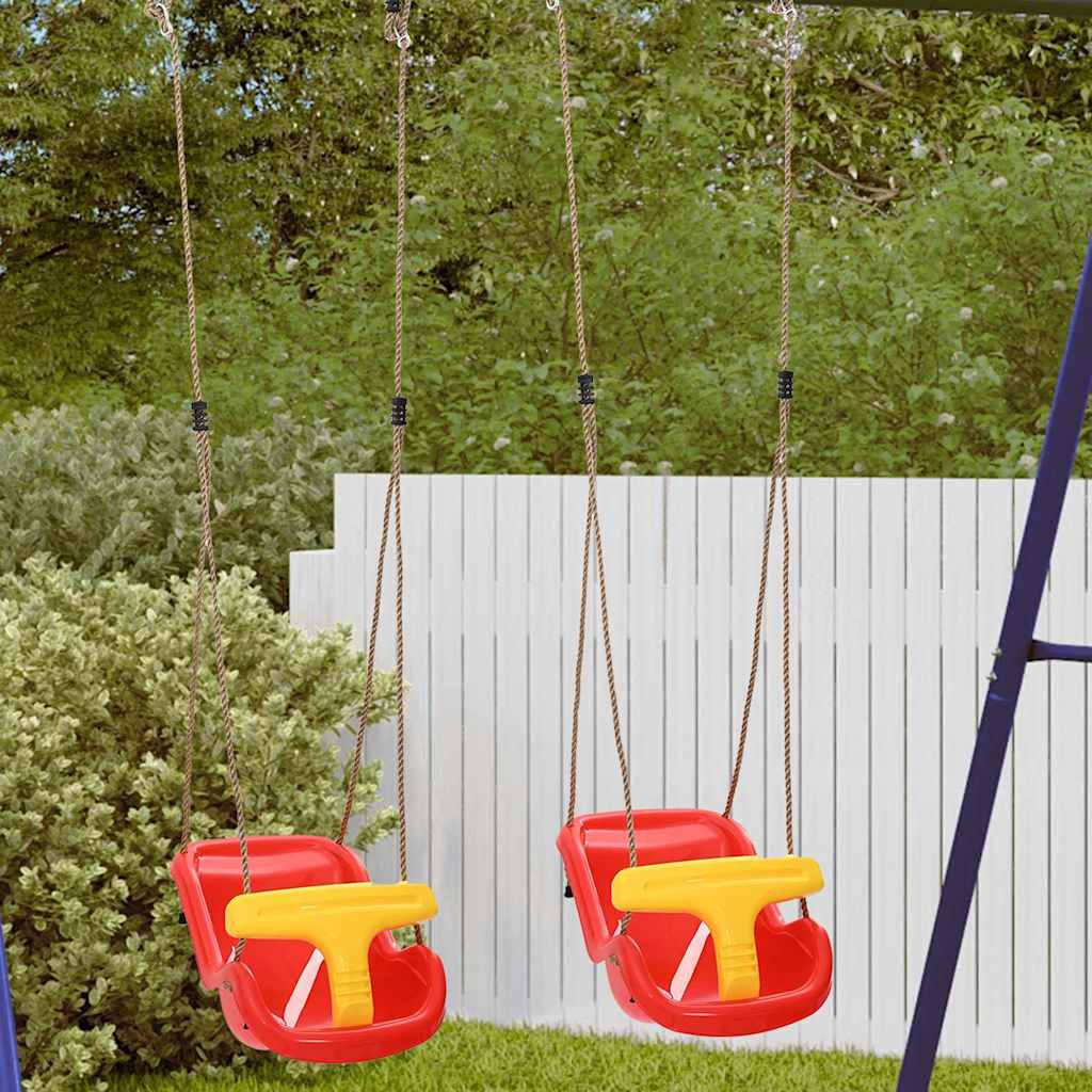 vidaXL Babyschommel 2 pcs Rood 36 x 43 x 42 cm Kunststof