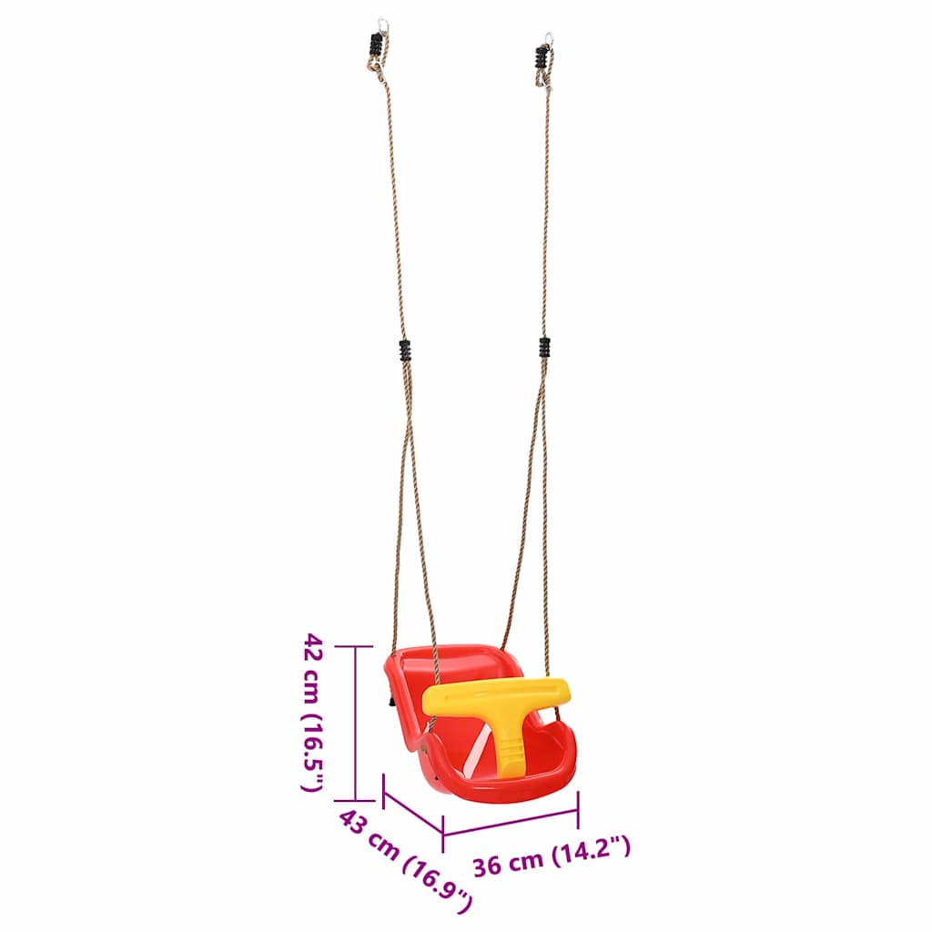 vidaXL Babyschommel 2 pcs Rood 36 x 43 x 42 cm Kunststof