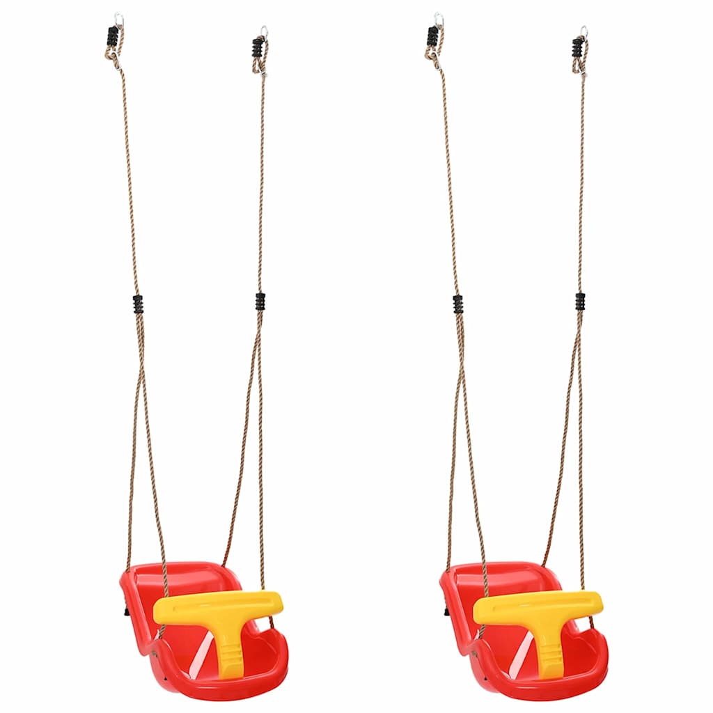 vidaXL Babyschommel 2 pcs Rood 36 x 43 x 42 cm Kunststof