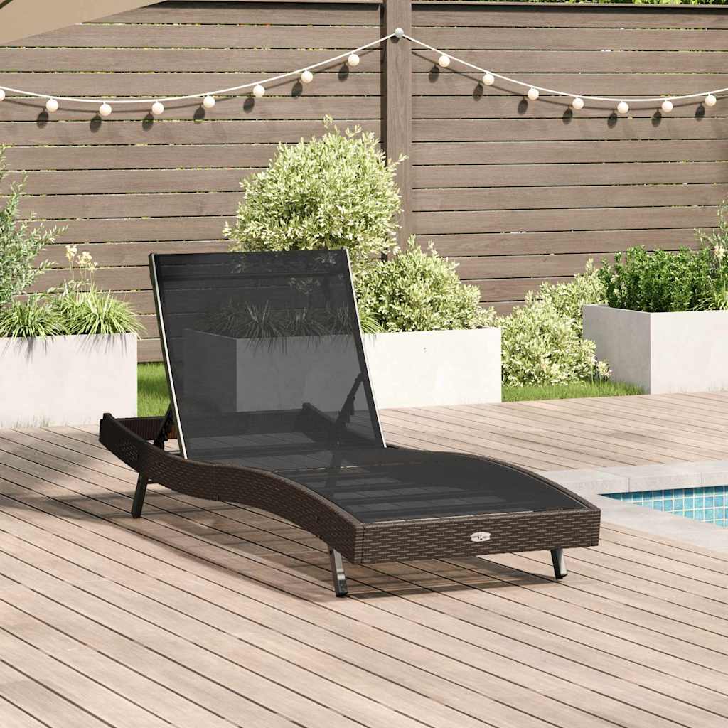 vidaXL Ligstoel 197 x 70 x 82 cm poly rattan