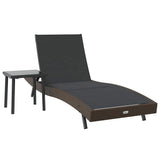 vidaXL Sun Lounger 2 pcs Black and Brown poly rattan